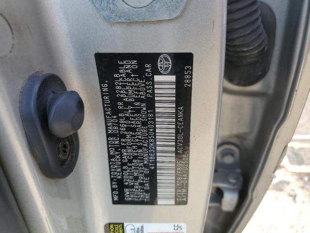 Photo 10 from auction – 2005 TOYOTA CAMRY LE with VIN 4T1BE32K85U403181