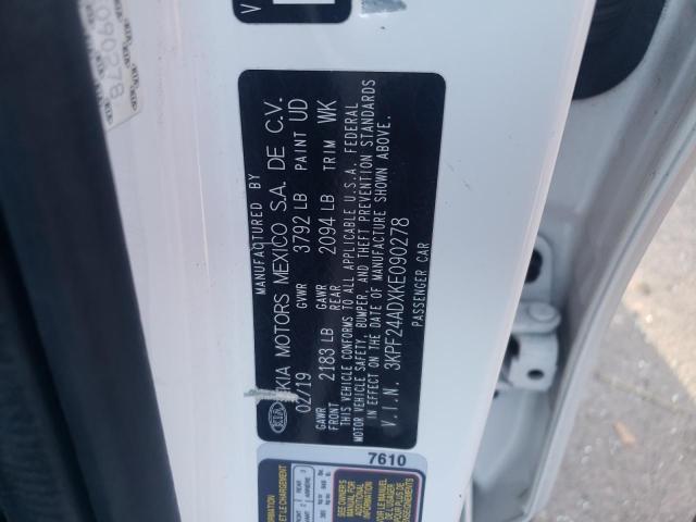 Photo 10 from auction – 2019 KIA FORTE FE with VIN 3KPF24ADXKE090278