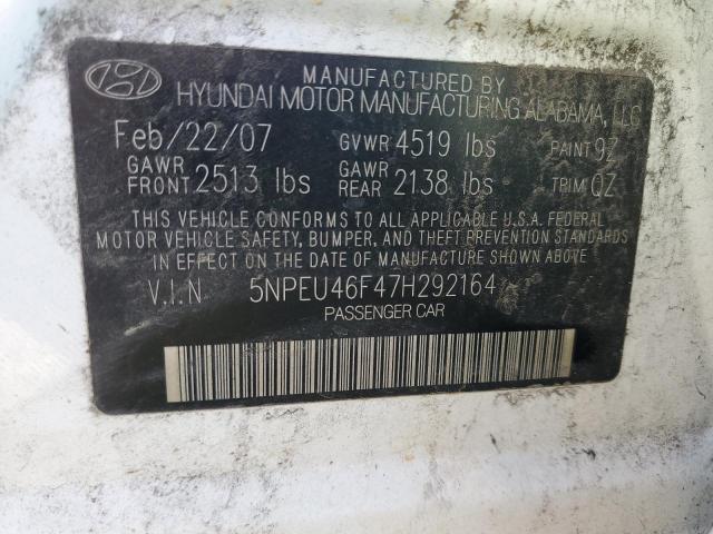 Photo 10 from auction – 2007 HYUNDAI SONATA SE with VIN 5NPEU46F47H292164