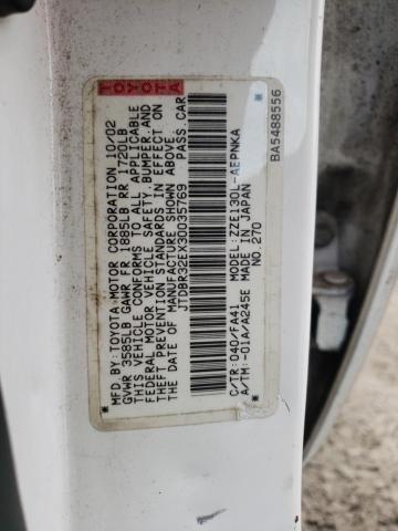 Photo 10 from auction – 2003 TOYOTA COROLLA CE with VIN JTDBR32EX30035769