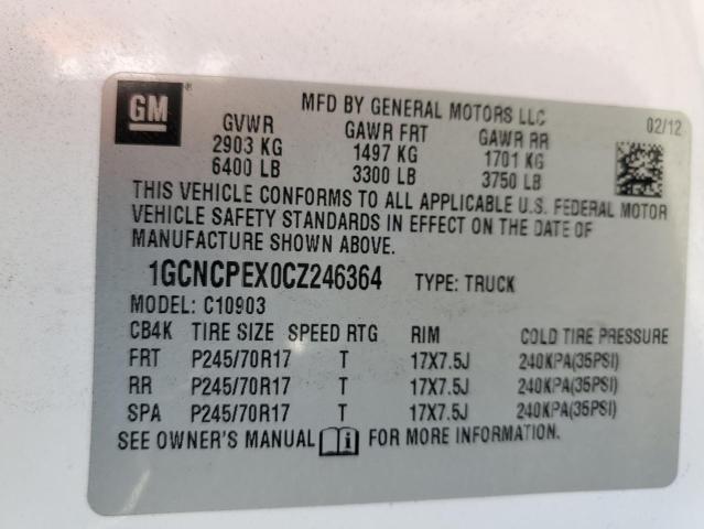 Photo 10 from auction – 2012 CHEVROLET SILVERADO with VIN 1GCNCPEX0CZ246364