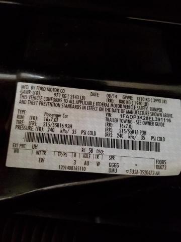 Photo 10 from auction – 2014 FORD FOCUS SE with VIN 1FADP3K28EL391116