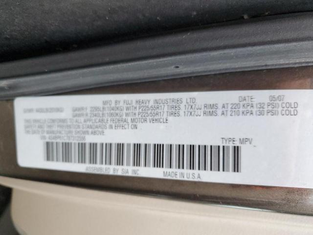 Photo 10 from auction – 2008 SUBARU OUTBACK 2. with VIN 4S4BP61C787312556