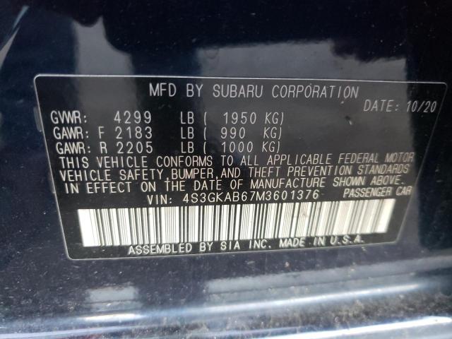 Photo 10 from auction – 2021 SUBARU IMPREZA with VIN 4S3GKAB67M3601376