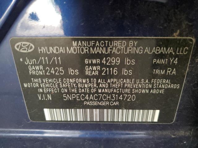 Photo 10 from auction – 2012 HYUNDAI SONATA SE with VIN 5NPEC4AC7CH314720