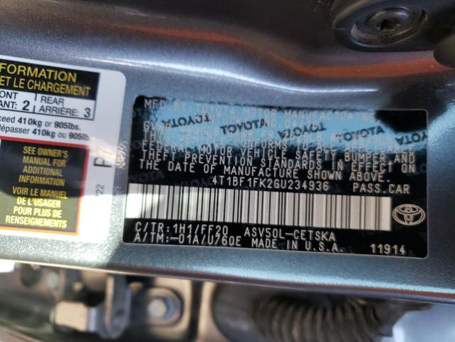 Photo 10 from auction – 2016 TOYOTA CAMRY LE with VIN 4T1BF1FK2GU234936