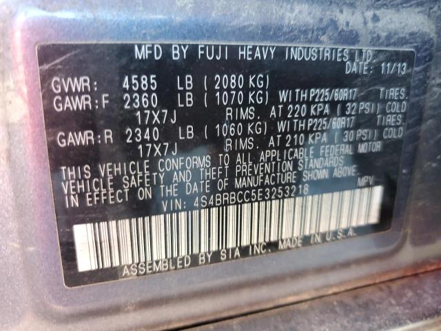 Photo 10 from auction – 2014 SUBARU OUTBACK with VIN 4S4BRBCC5E3253218