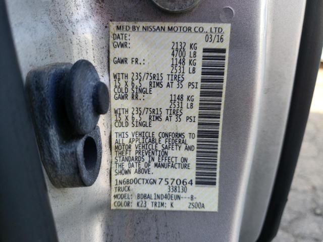 Photo 10 from auction – 2016 NISSAN FRONTIER S with VIN 1N6BD0CTXGN757064