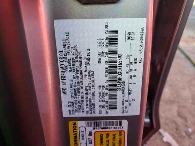 Photo 10 from auction – 2020 FORD FUSION SE with VIN 3FA6P0HDXLR165593