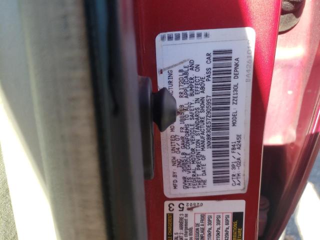 Photo 10 from auction – 2007 TOYOTA COROLLA CE with VIN 1NXBR30E57Z905957