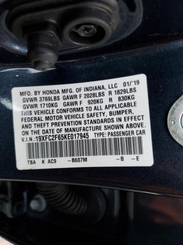 Photo 10 from auction – 2019 HONDA CIVIC LX with VIN 19XFC2F65KE017945