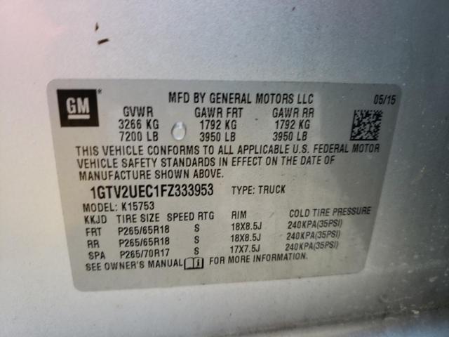Photo 10 from auction – 2015 GMC SIERRA K15 with VIN 1GTV2UEC1FZ333953