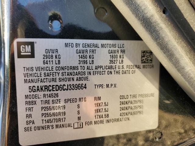 Photo 10 from auction – 2012 BUICK ENCLAVE with VIN 5GAKRCED6CJ339664