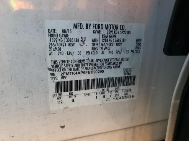 Photo 10 from auction – 2015 FORD EDGE SPORT with VIN 2FMTK4AP9FBB90295