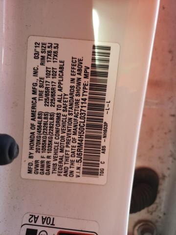 Photo 10 from auction – 2012 HONDA CR-V EX with VIN 5J6RM4H50CL037114