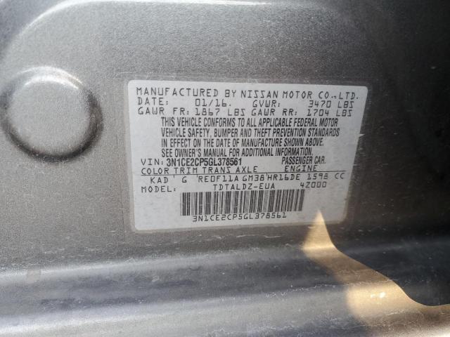 Photo 10 from auction – 2016 NISSAN VERSA NOTE with VIN 3N1CE2CP5GL378561