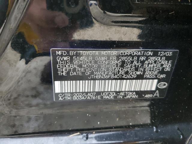 Photo 10 from auction – 2004 LEXUS LS 430 with VIN JTHBN36F840142639