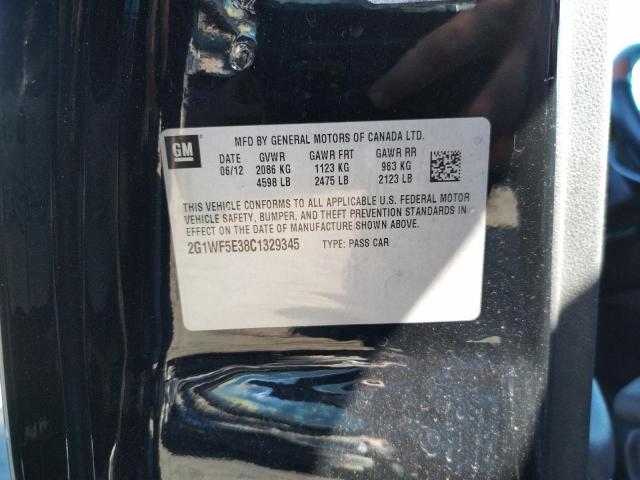 Photo 10 from auction – 2012 CHEVROLET IMPALA LS with VIN 2G1WF5E38C1329345