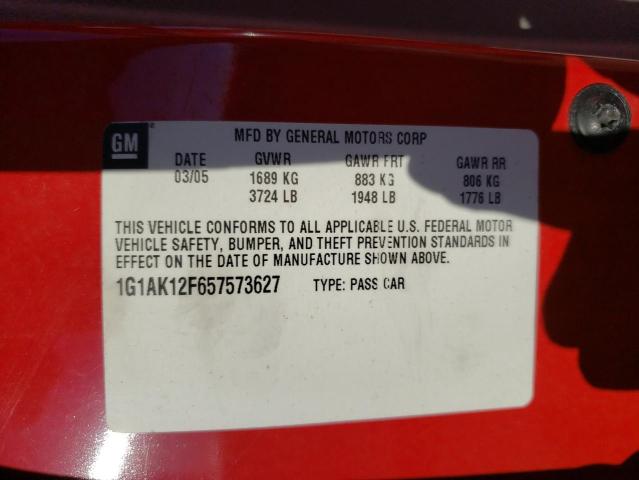 Photo 10 from auction – 2005 CHEVROLET COBALT with VIN 1G1AK12F657573627