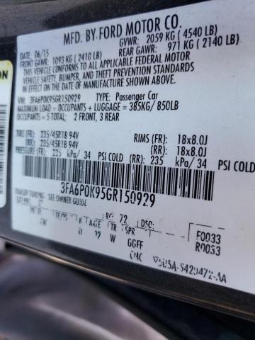 Photo 10 from auction – 2016 FORD FUSION TIT with VIN 3FA6P0K95GR150929