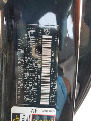 Photo 10 from auction – 2011 TOYOTA CAMRY BASE with VIN 4T4BF3EK0BR158712