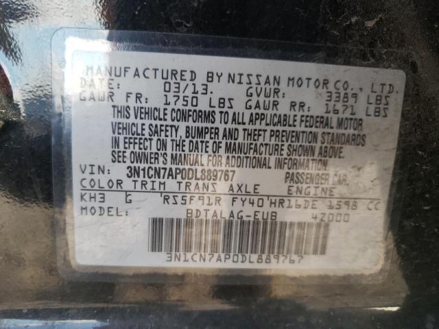 Photo 10 from auction – 2013 NISSAN VERSA S with VIN 3N1CN7AP0DL889767