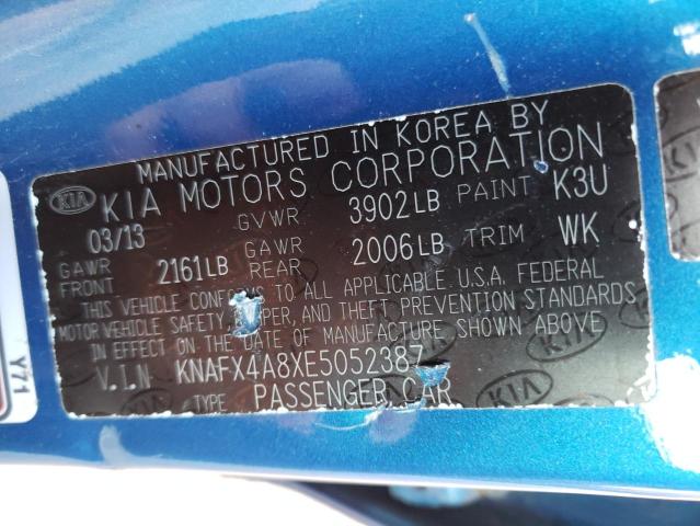 Photo 10 from auction – 2014 KIA FORTE EX with VIN KNAFX4A8XE5052387
