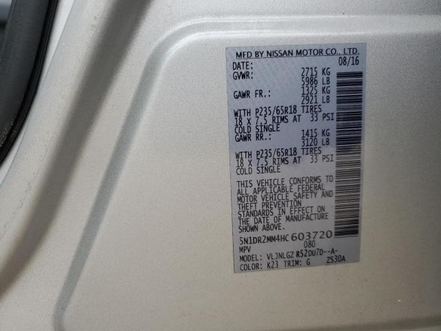 Photo 10 from auction – 2017 NISSAN PATHFINDER with VIN 5N1DR2MM4HC603720