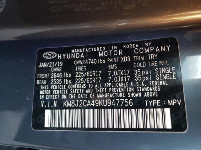 Photo 10 from auction – 2019 HYUNDAI TUCSON SE with VIN KM8J2CA49KU947756