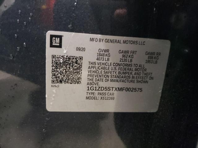 Photo 10 from auction – 2021 CHEVROLET MALIBU LT with VIN 1G1ZD5STXMF002575