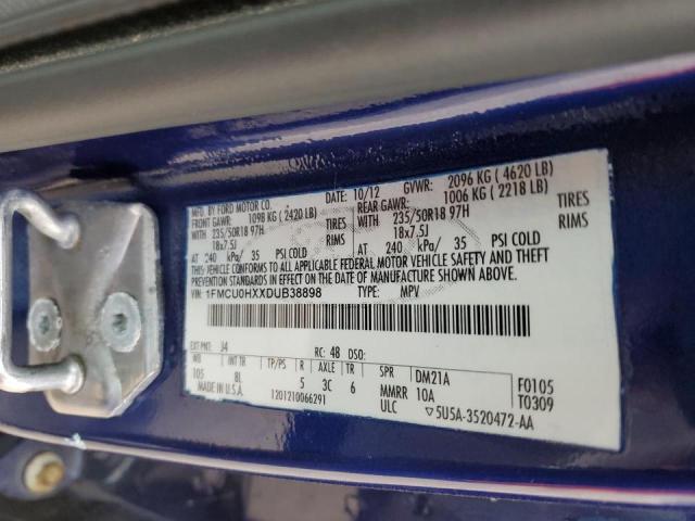 Photo 10 from auction – 2013 FORD ESCAPE SEL with VIN 1FMCU0HXXDUB38898
