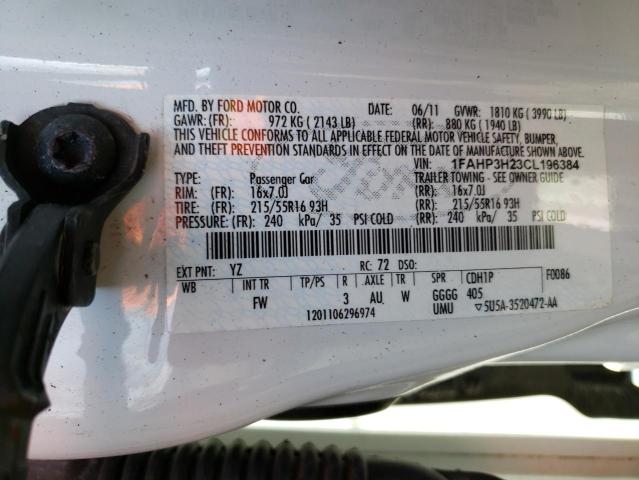 Photo 10 from auction – 2012 FORD FOCUS SEL with VIN 1FAHP3H23CL196384