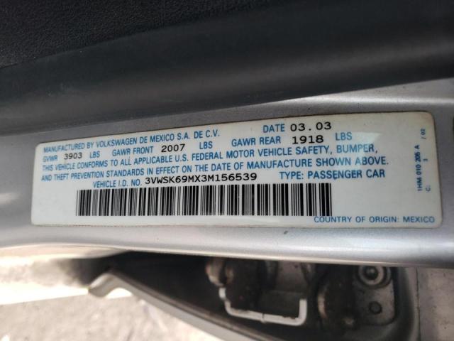 Photo 10 from auction – 2003 VOLKSWAGEN JETTA with VIN 3VWSK69MX3M156539