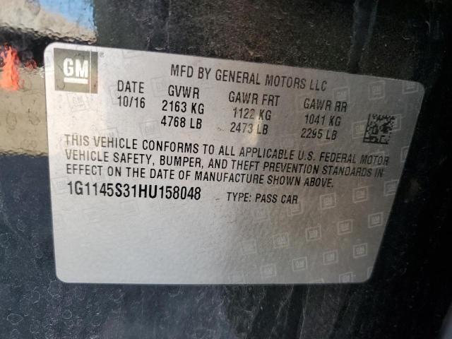 Photo 10 from auction – 2017 CHEVROLET IMPALA PRE with VIN 1G1145S31HU158048