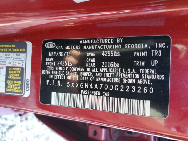 Photo 10 from auction – 2013 KIA OPTIMA EX with VIN 5XXGN4A70DG223260