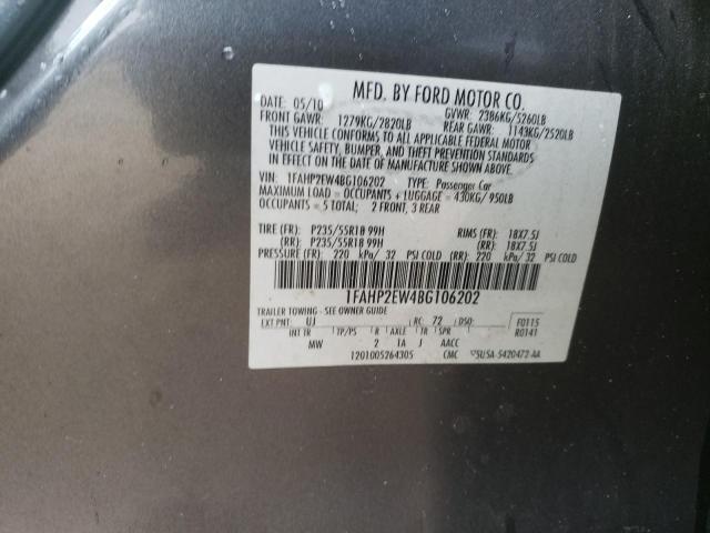 Photo 10 from auction – 2011 FORD TAURUS SEL with VIN 1FAHP2EW4BG106202