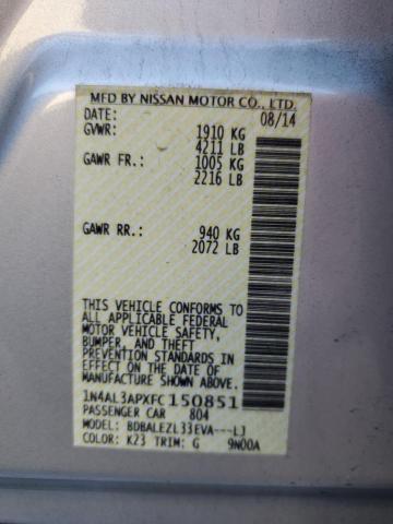 Photo 10 from auction – 2015 NISSAN ALTIMA 2.5 with VIN 1N4AL3APXFC150851