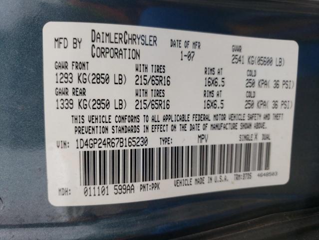 Photo 10 from auction – 2007 DODGE GRAND CARA with VIN 1D4GP24R67B165230