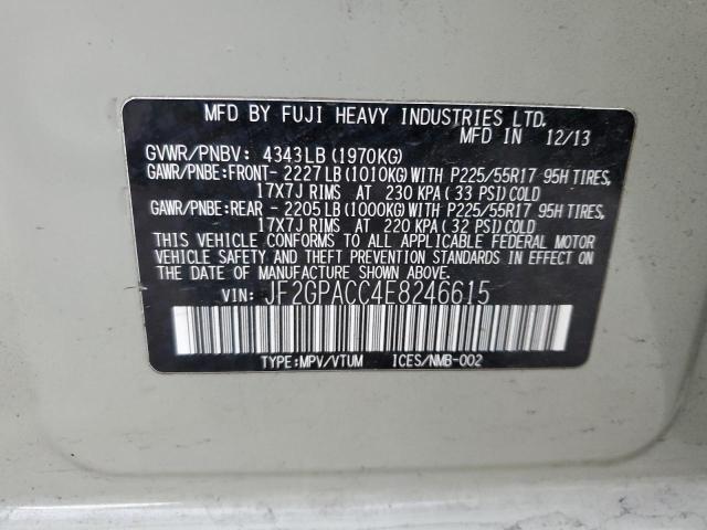 Photo 10 from auction – 2014 SUBARU XV CROSSTR with VIN JF2GPACC4E8246615