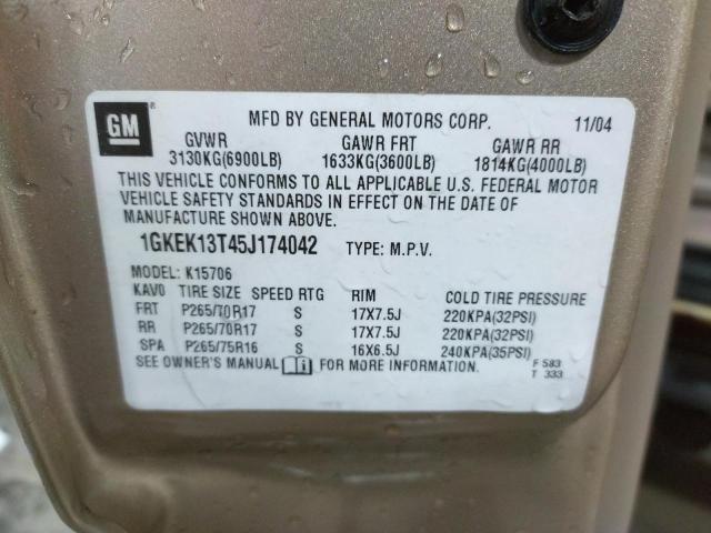 Photo 10 from auction – 2005 GMC YUKON with VIN 1GKEK13T45J174042