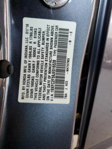 Photo 10 from auction – 2018 HONDA CIVIC LX with VIN 19XFC2F59JE016528