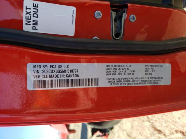 Photo 10 from auction – 2021 DODGE CHARGER SX with VIN 2C3CDXBG5MH510774