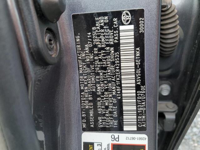 Photo 10 from auction – 2014 TOYOTA CAMRY L with VIN 4T4BF1FK2ER429535