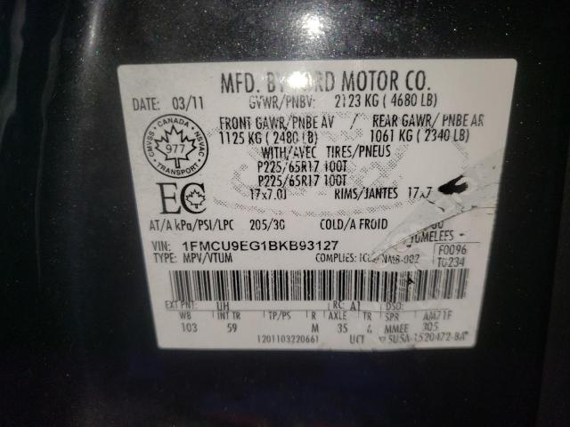 Photo 10 from auction – 2011 FORD ESCAPE LIM with VIN 1FMCU9EG1BKB93127