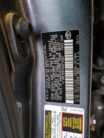 Photo 10 from auction – 2012 TOYOTA CAMRY SE with VIN 4T1BK1FK7CU012897