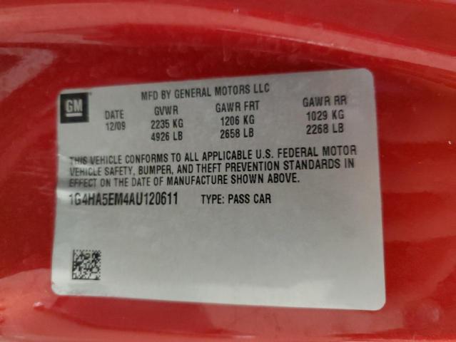 Photo 10 from auction – 2010 BUICK LUCERNE CX with VIN 1G4HA5EM4AU120611
