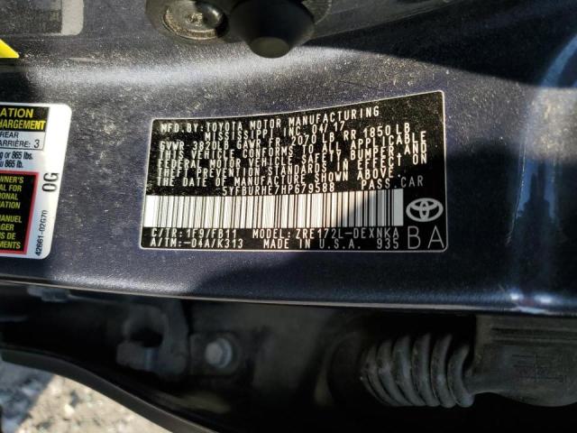 Photo 10 from auction – 2017 TOYOTA COROLLA L with VIN 5YFBURHE7HP679588
