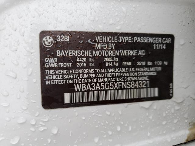 Photo 10 from auction – 2015 BMW 328 I with VIN WBA3A5G5XFNS84321