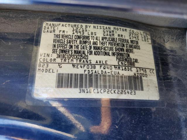 Photo 10 from auction – 2012 NISSAN VERSA S with VIN 3N1BC1CP2CK225423