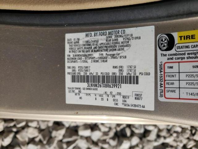 Zdjęcie 10 z aukcji – 2008 LINCOLN MKZ z VIN 3LNHM26TX8R639921